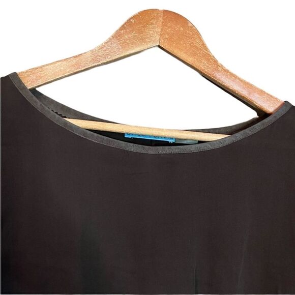 Alice‎ + Olivia 100% silk brown asymmetric  blouse - Picture 2 of 9
